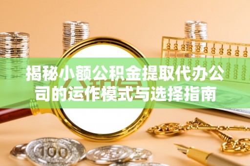 陇西揭秘小额公积金提取代办公司的运作模式与选择指南