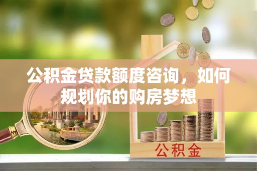 陇西公积金贷款额度咨询，如何规划你的购房梦想
