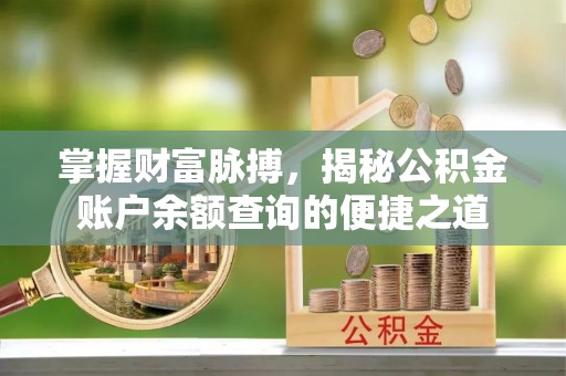 陇西掌握财富脉搏，揭秘公积金账户余额查询的便捷之道