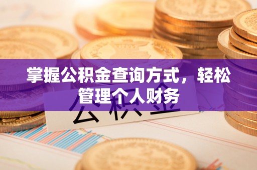 陇西掌握公积金查询方式，轻松管理个人财务