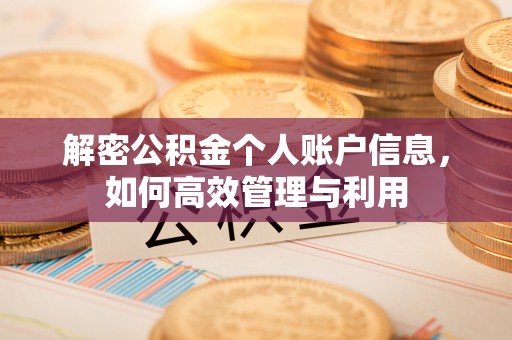 陇西解密公积金个人账户信息，如何高效管理与利用