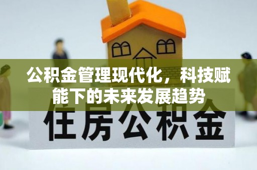 陇西公积金管理现代化，科技赋能下的未来发展趋势