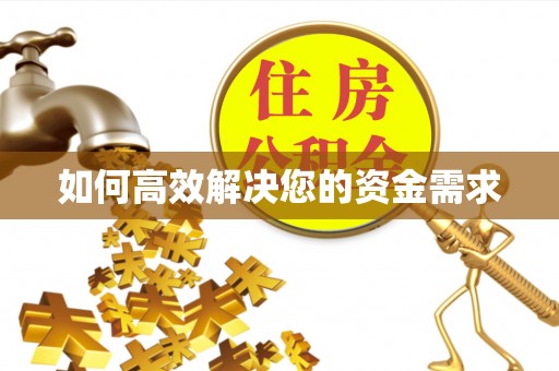 陇西如何高效解决您的资金需求