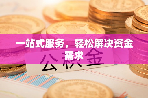 陇西一站式服务，轻松解决资金需求
